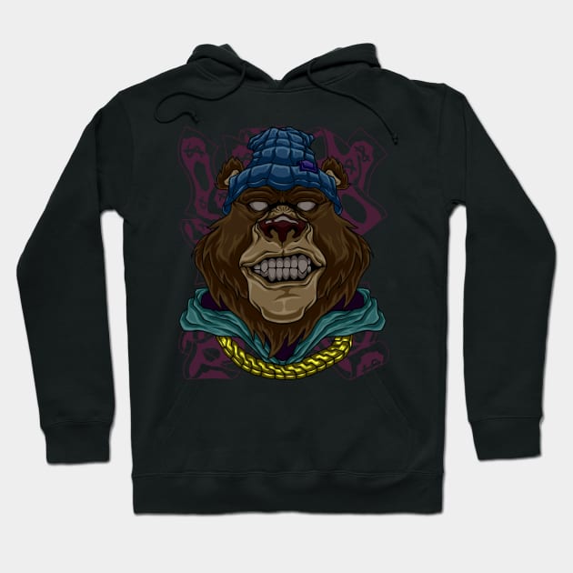 Fashion Bear street art Hoodie by JiraDesign